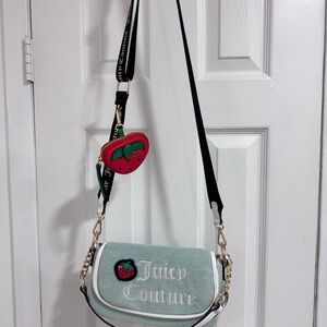 Juicy Couture Mint Crossbody Bag with Strawberry Accent